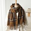 Designer Brand Plaid Cashmere Scarf for Winter Warm Pashmina Blanket Scarves Tassel Casual Bufanda Poncho Lady Wraps Shawls