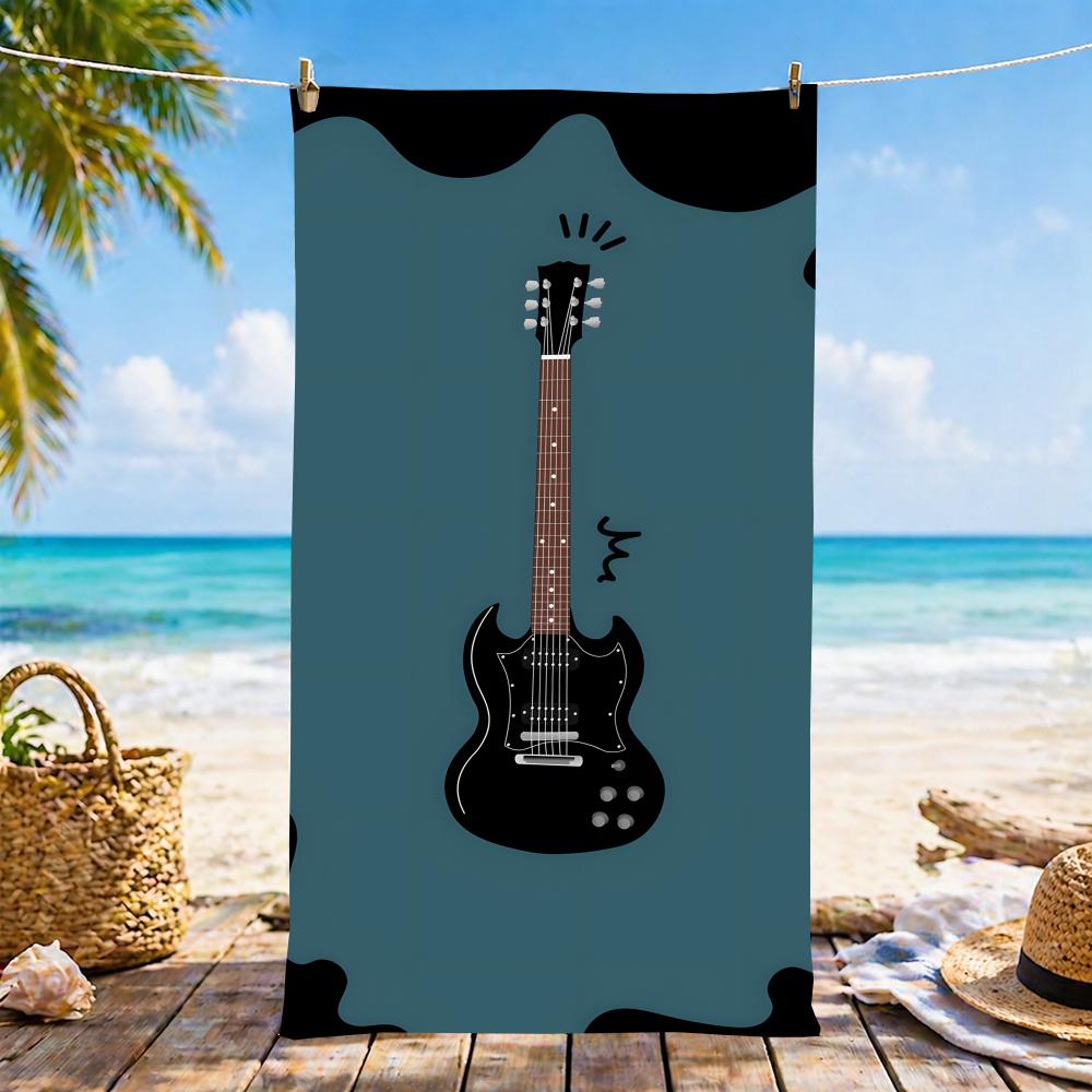 E-Espguitars-S Полотенце Микрофибра Пляжное Полотенце, Быстросохнущее, Не Прилипает Песок, Ультратонкое Волокно, Супер Мягкое.