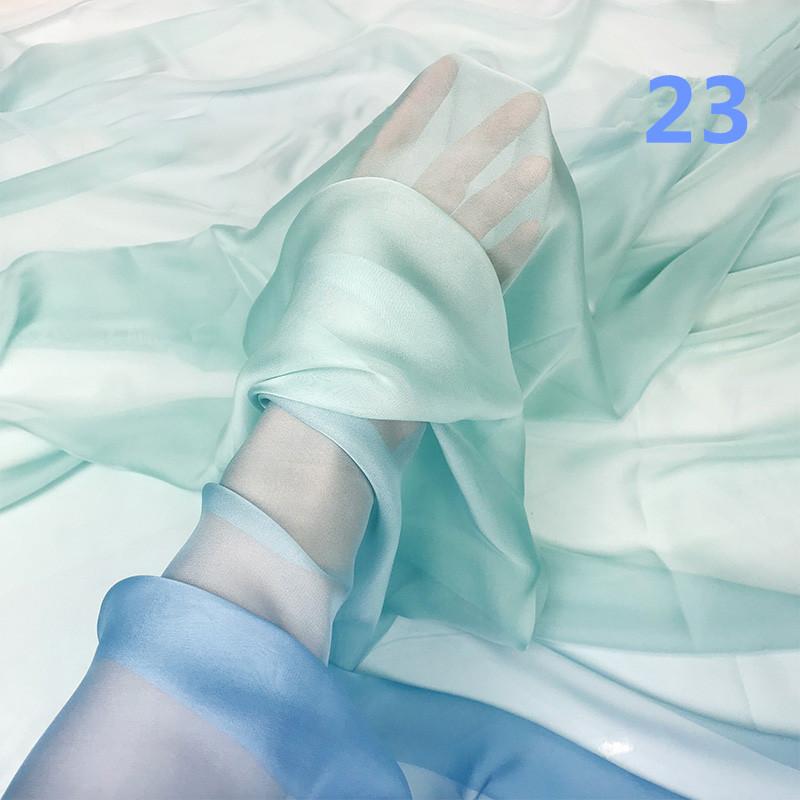 2M Ткань шифон градиентного цвета радуги в древнем стиле 30D органза тюль для DIY ханьфу свадебного платья сценического декора