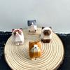1PC Small Animal Creative Desktop Wood Cat DIY Decoration Crafts Handmade Wood Carving Kitten Ornaments