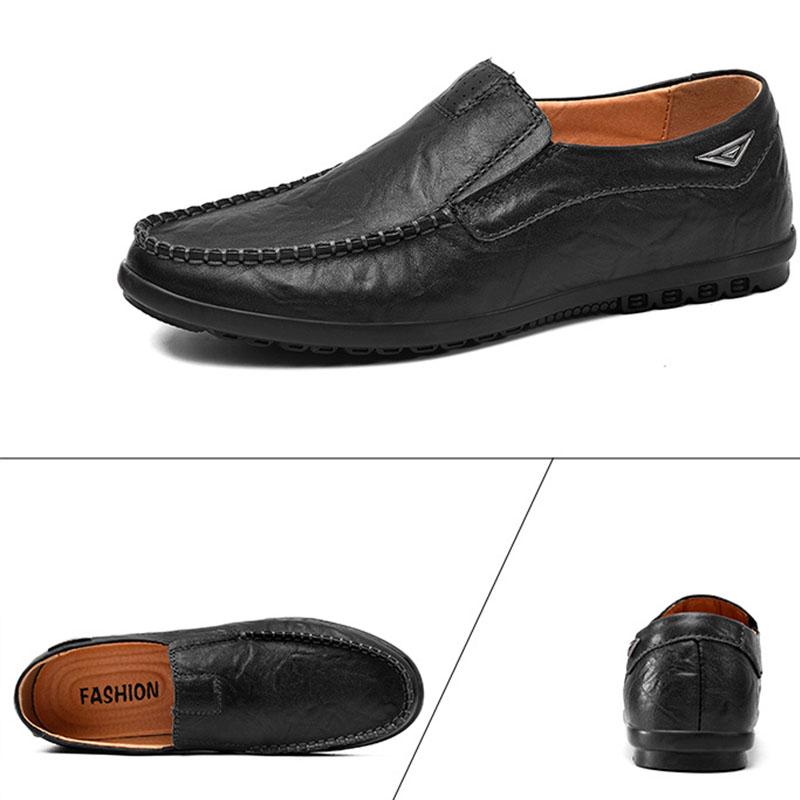 Дизайнерские высококачественные кожаные мужские туфли Lazy Shoes Мягкие мокасины Loafers Модный бренд для мужчин Flat
