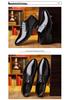 Мужские большие кожаные formal shoes на шнуровке - Корейский стиль Черные рабочие туфли