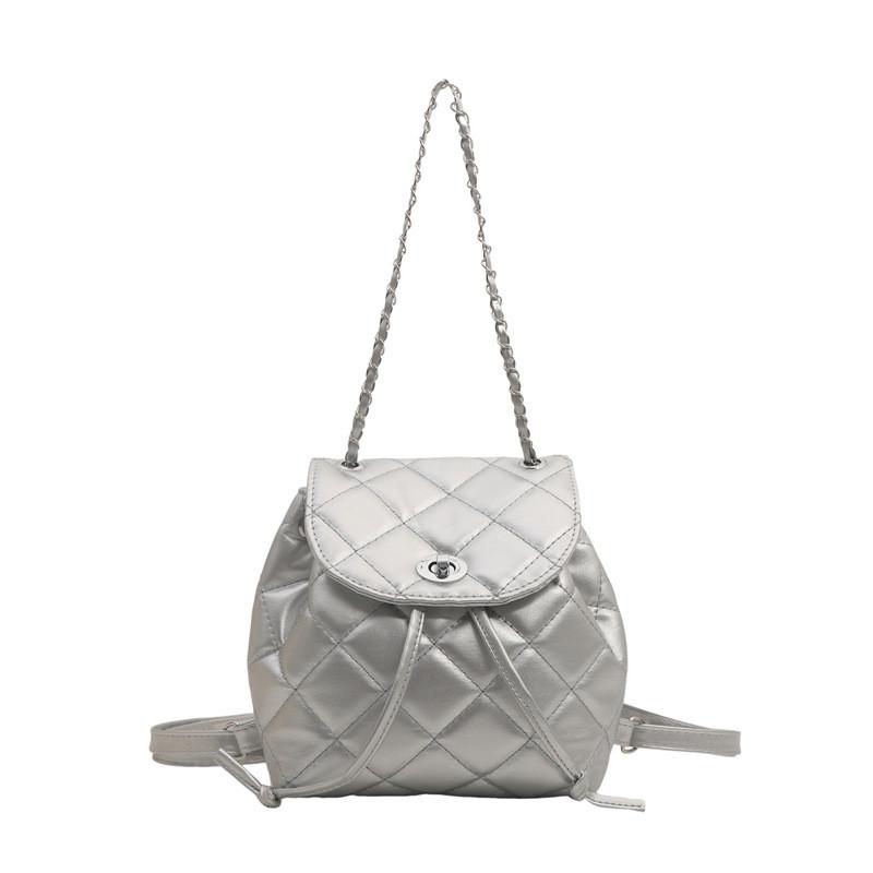 Stylish Spring Summer Fashion Backpack For Women In Black Blue Silver White Pu Material