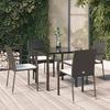 VidaXL Garden Dining Furniture and Cushions 5pcs Black Wicker 3185120