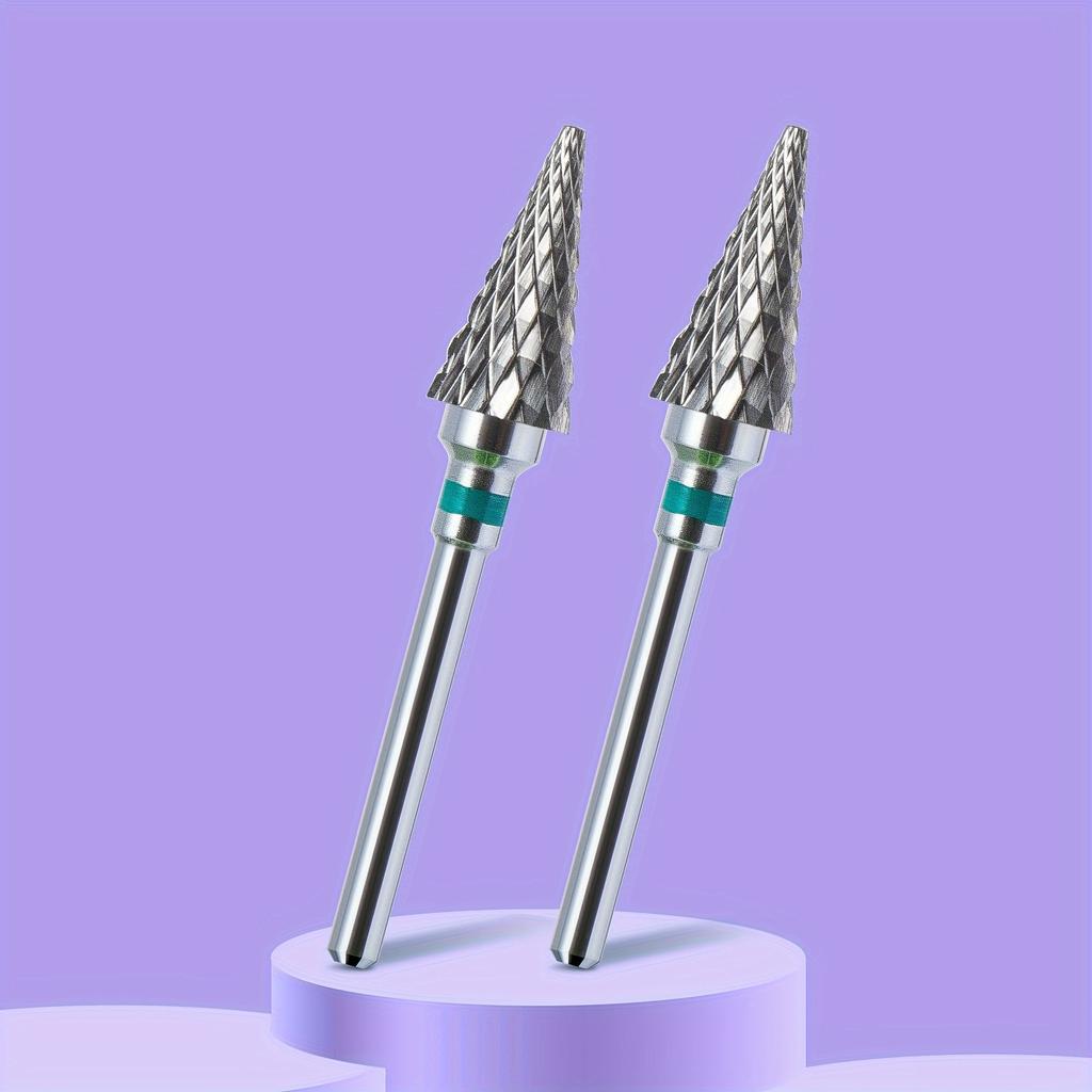 2 ШТ. Фрезы из карбида вольфрама для ногтей, для снятия гель-лака, 3/32 дюйма, пилки для ногтевого искусства, фреза для кутикулы, для маникюра и педикюра