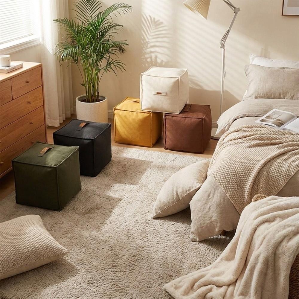 Soft Clothes Storage Bag Large Capacity Sofa Stool Cover Skin-friendly Seat Cushion Cover Bedroom