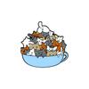 Adorable Cat Playing In Bowl Cartoon Animal Brooch Perfect For Unique Fashion Accessories