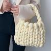 Сумка-шоппер в корейском стиле крупной вязки из исландской шерсти, сшитая своими руками