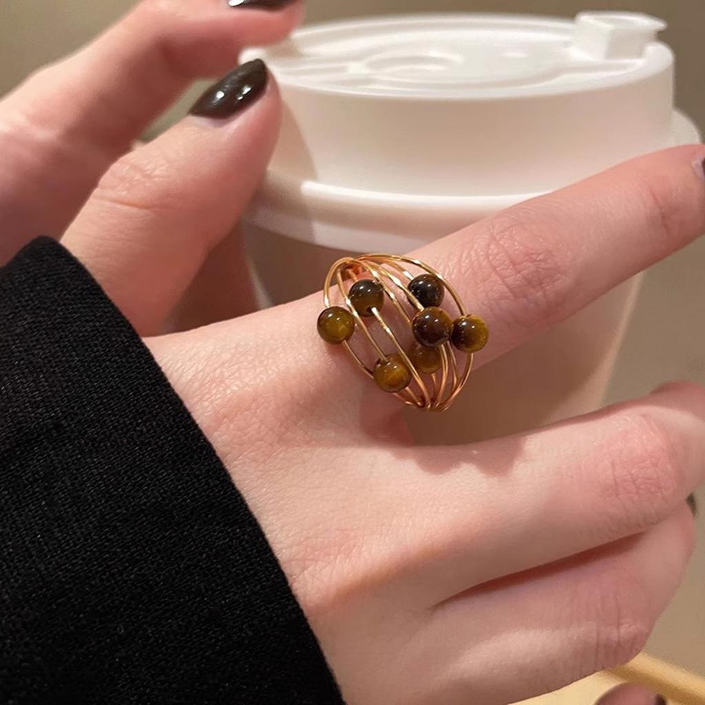 Уникальные кольца на пальцы Регулируемые кольца Кольца с бусинами Кольца с открытием Стильные кольца на пальцы Привлекательные украшения для пальцев