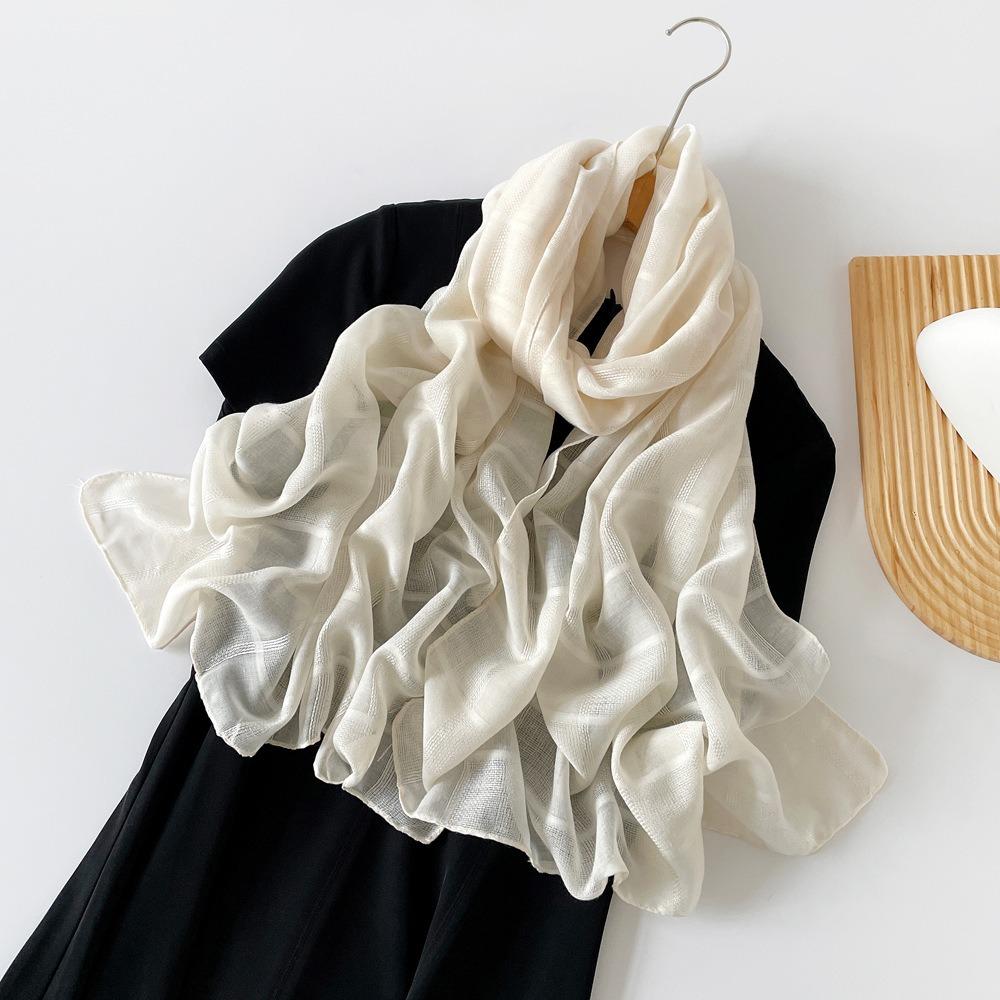 Элегантные женские шали корейские длинные шелковые шали простые роскошные шелковые шарфы женские