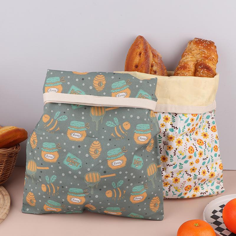 Beeswax Linen Bread Bag For Homemade Bread Eco Friendly Food Storage Bags Reusable Bread Bags