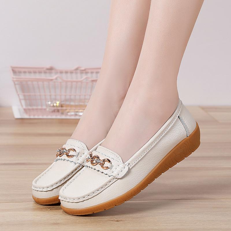 Женские туфли на плоской подошве, кожаные мокасины, повседневные туфли без застежек для ходьбы, минималистичные летние туфли для медсестер для мам