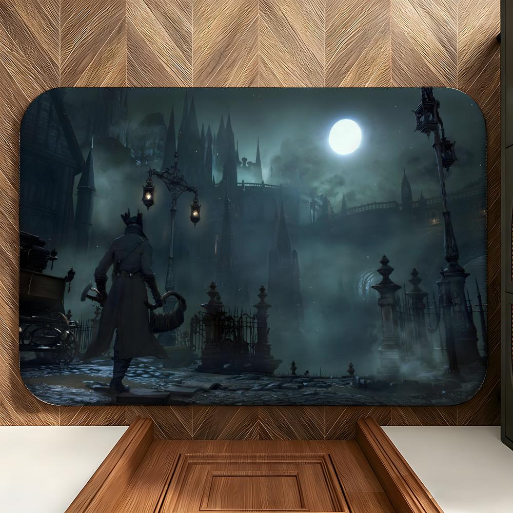Игровой коврик B-Bloodborne Мягкий фланелевый коврик для пола Подходит для прихожих, гостиных, спален и ванных комнат
