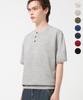 TRILLION Washable Linen Crop Henley Neck Short Sleeve Knit_7Color (F Type)