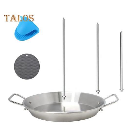 Вертикальный шампур Al Pastor для гриля Подставка для шампура из нержавеющей стали 9 дюймов с 3 съемными шипами Бразильская вертикальная подставка для вертела Держатель для шаурмы