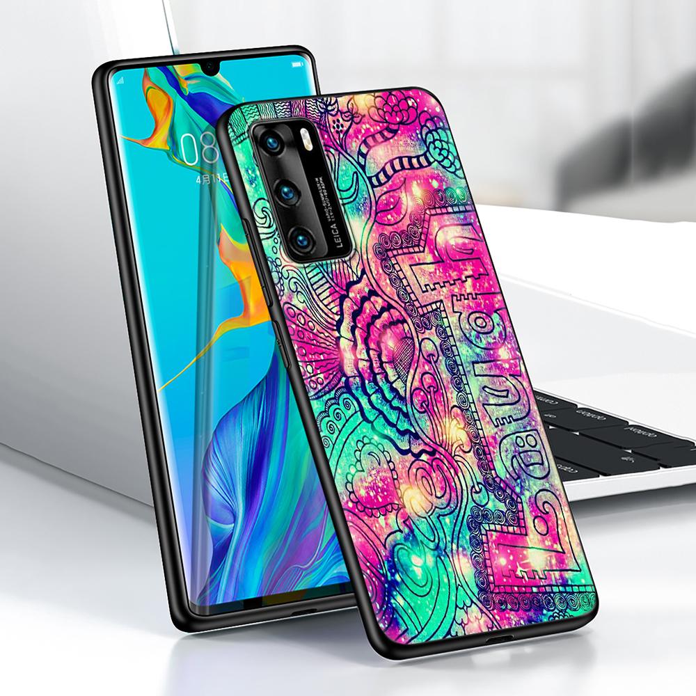 Чехол с изображением подсолнуха Мандала для Huawei P30 P Smart Z P40 Lite E P20 Y7 Y9 2019 Honor 8X Play 9A 50 20 9X Pro, черный мягкий чехол для телефона