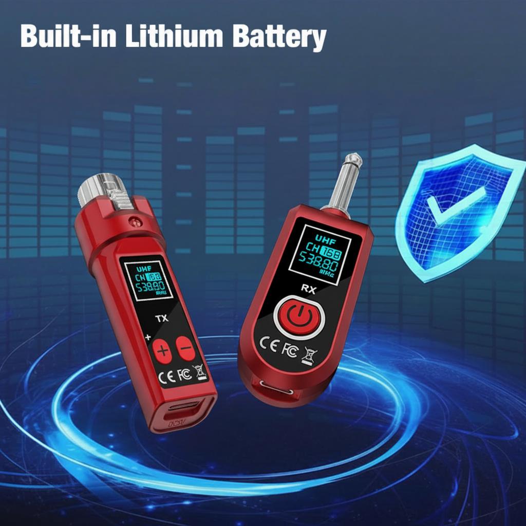 UHF Wireless Converter Dynamic Condenser Universal Recharge XLR Transmitter and Receiver for Mic Audio Mixer Guitar