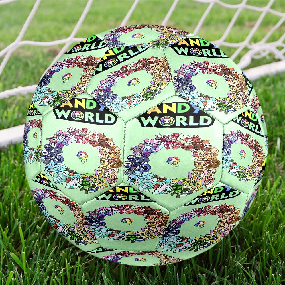 Dandy's World Print Size 5 Soccer Ball, Standard Match Football for Sports Game and Team Practice, Ideal Gift for Soccer Fans