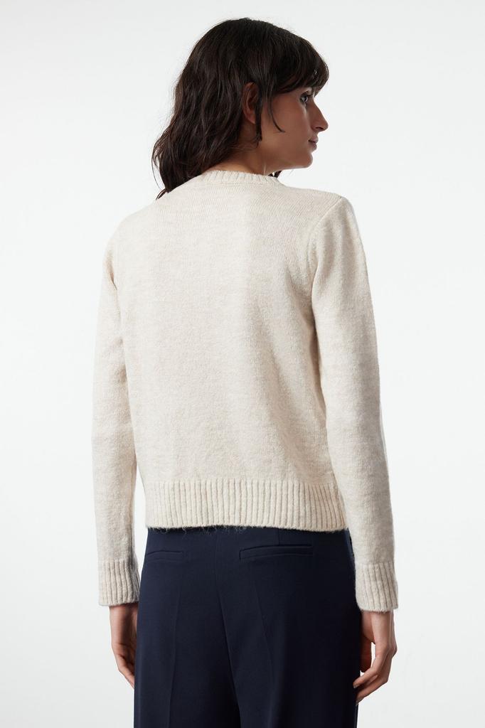 Женский свитер в элегантном стиле, мягкий текстурированный базовый трикотаж с камнем, свитер