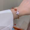 Lady Fun Flower Cartoon Animal Bracelet for Women Cute Fox Jewelry Lucky Bell Gifts for Lovers