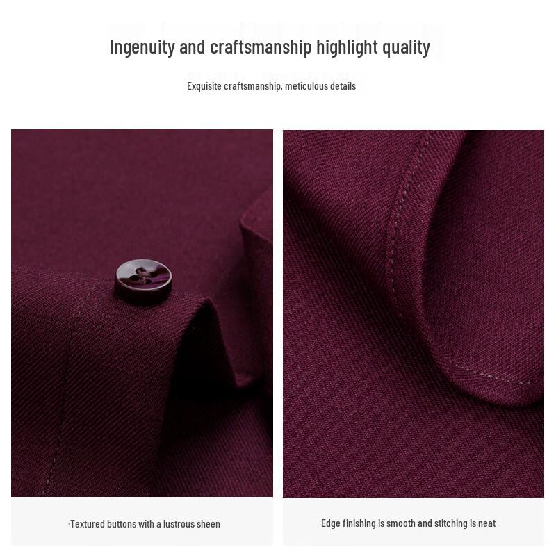 Romon Men's Solid Wool Blend Easy Care Long Sleeve Shirt