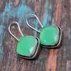 Серьги из стерлингового серебра 925 пробы с зеленым халцедоном ручной работы