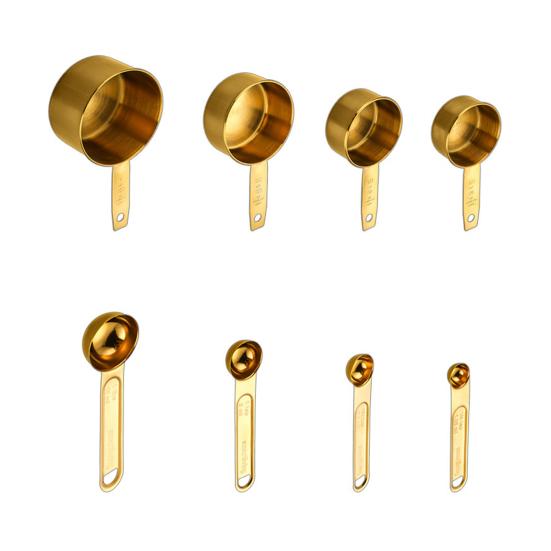 Набор мерных ложек из нержавеющей стали, двухсекционные весы, эргономичная ручка, мерный стакан