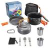 Спортивный уличный чайник, комбинация горшков с аксессуарами, материал из оксида алюминия, портативный набор посуды для кемпинга на 2-3 человека