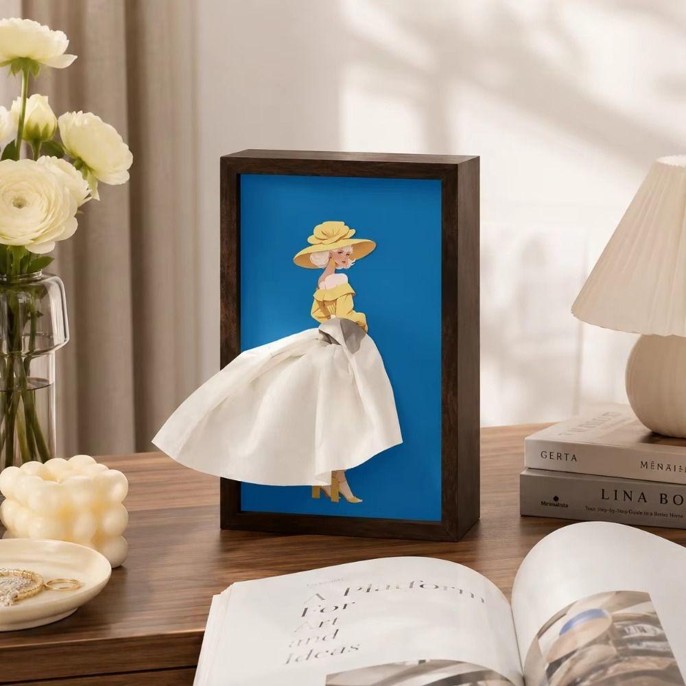 Luxury Art Ballet Tissue Box Elegant Design Tissue Dispenser Skirt Tissue Box Bedroom Table