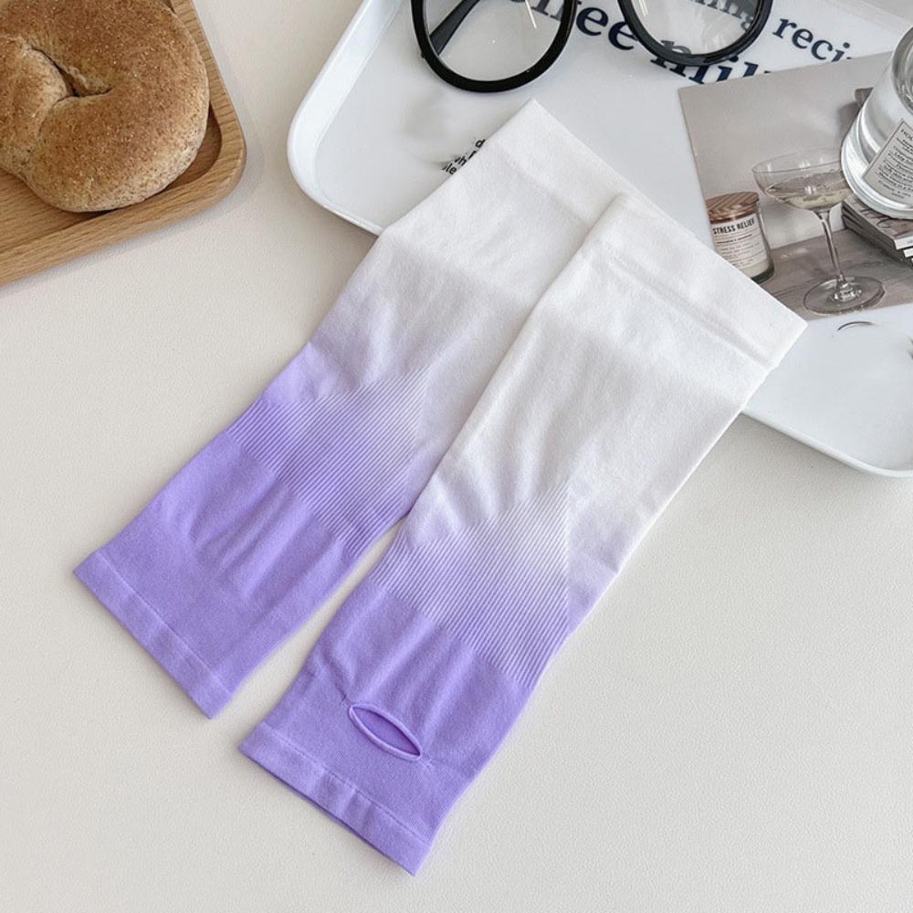 Spandex Gradient Color Sleeve Polyester Sun Protection Arm Cover Ice Silk Arm Sleeves  Kids