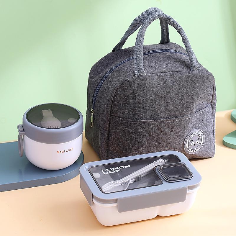 Portable Japanese Single-Layer Lunch Box - Microwave Safe, Sealed, with Compartments for Students or Salads