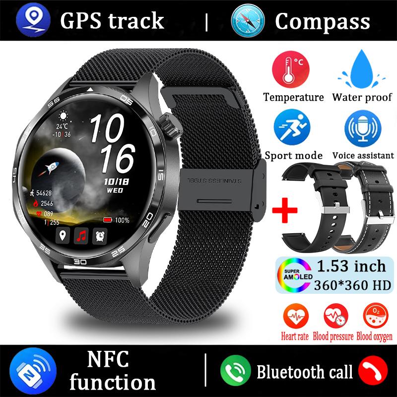 2025 Новые умные часы GT5 PRO для мужчин, часы 5 Pro, AMOLED, HD-экран, Bluetooth, вызов, GPS, траектория, NFC, компас сердечного ритма, умные часы