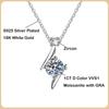 New Sparkling Real 1CT Moissanite Pendant Necklace for Woman S925 Sterling Silver Diamond Neck Chain Necklaces Fine Jewelry