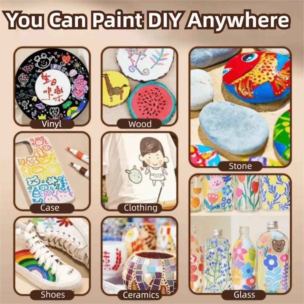 Soft Tip Acrylic Marker Pen Set Fine Nib Child Painting Graffiti Pens  Drawing Sketching