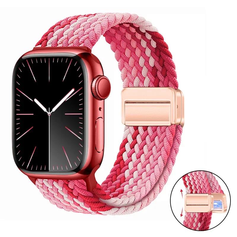 Нейлоновый браслет для Apple Watch ремешок 10 9 8 7 46мм 42мм 45мм 41мм Ultra 2 49мм Ремешок для iWatch Серии 6 5 4 3 SE 44мм 40мм Ремешок