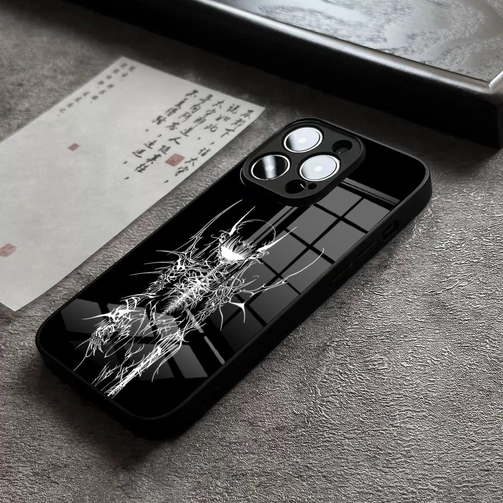 Крутой Готический Скульптурный Чехол-Телефон Девушка Для iPhone 18 16 Pro Max 15 Plus 14 Pro 12 11 13 Mini X XR XS Max 8 7 Plus SE Стеклянная Крышка