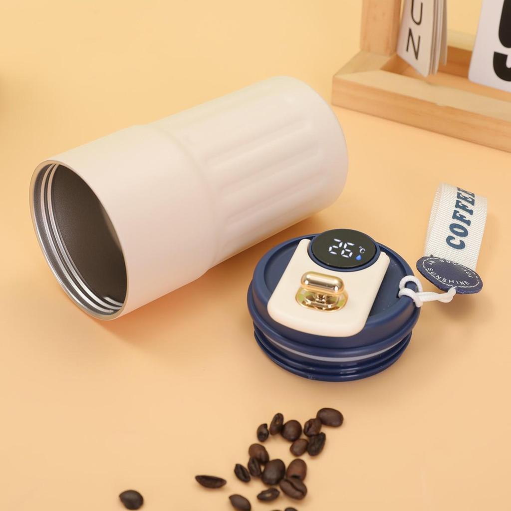 Кружка для кофе из нержавеющей стали 316 с изоляцией и умным дисплеем температуры, с портативной подъемной веревкой - Унисекс подарок для студентов и пар
