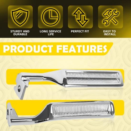 Pair Chrome Metal Ide Interior Door Handle Fit F-150 F-250 F-350 Bronco 87-96