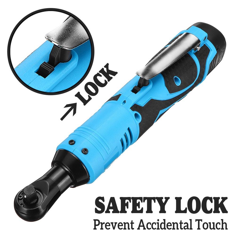 18 В 100 Н.м Аккумуляторный Беспроводной Электрический Гайковерт Угловой Гайковерт с 2 Аккумуляторами Зарядным Устройством Комплект Трещоточный Ключ Инструмент для Ремонта