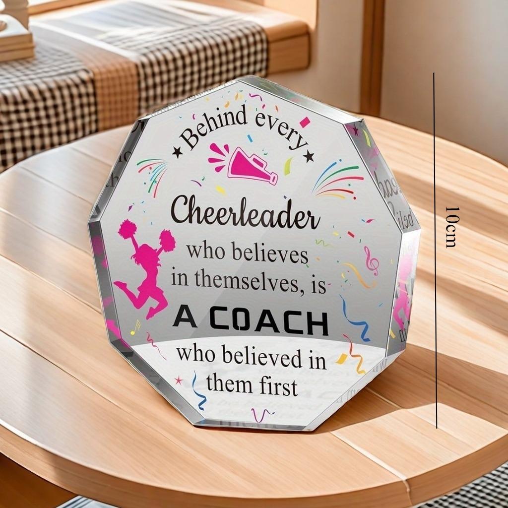 1 Vibrant Geometric Plaque, Perfect for Cheerleading Coach Thank-you Gifts,  Unique Thank-you Signs,  Office and Home Decor