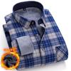 Новая мужская рубашка больших размеров 8XL 7XL 6XL, осенне-зимняя, флисовая, утолщенная, теплая, с длинным рукавом, в клетку, деловая, повседневная, приталенная, мужская одежда