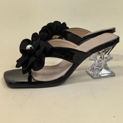 Женские сандалии с квадратным носком, с перемычкой между пальцами, на низком каблуке, летние, новые, противоскользящие, износостойкие, шлепанцы на высоком каблуке