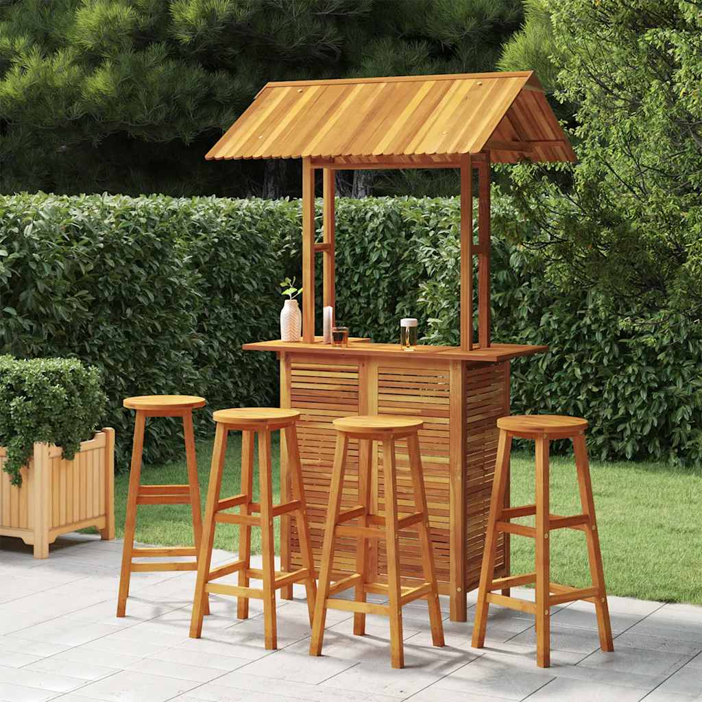 5 Piece Garden Bar Set Solid Acacia Wood