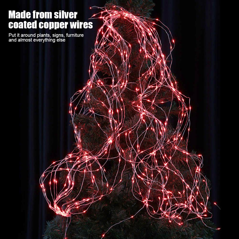 Гирлянда светодиодная с серебряным покрытием из медной проволоки, звездная гирлянда для наружного/внутреннего декора