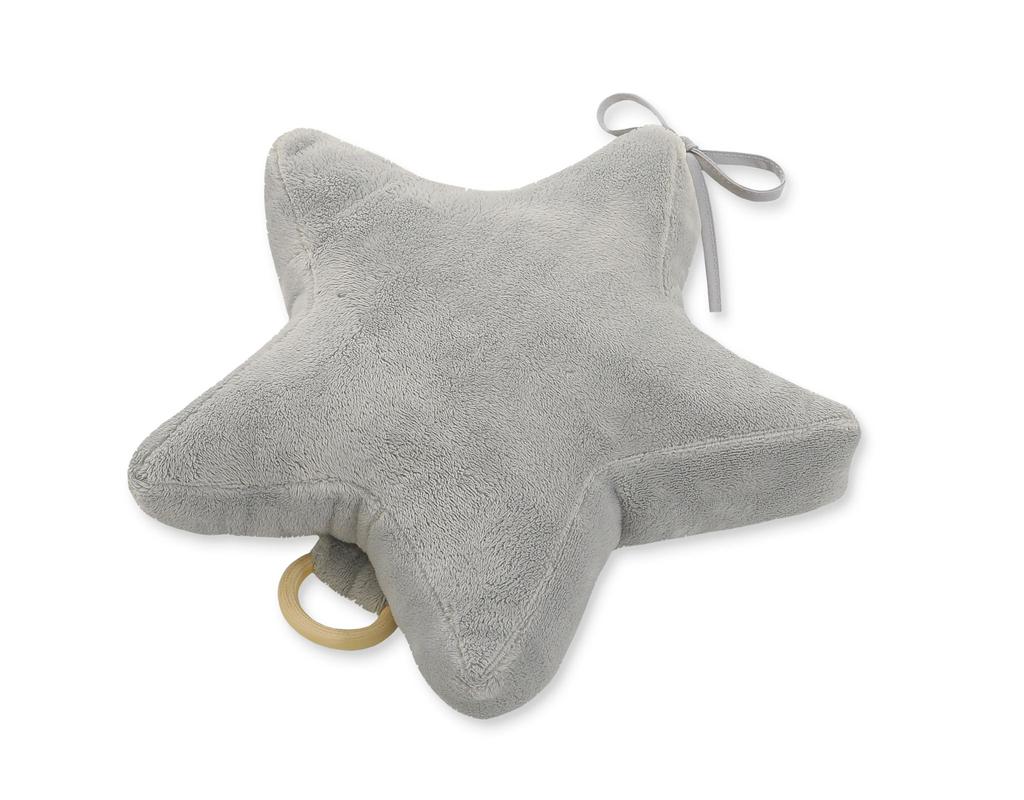 Star music box for babies minky - gray