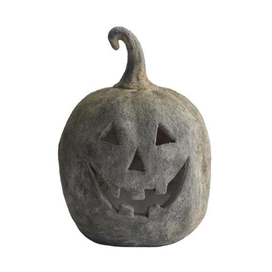 Pumpkin Halloween Decoration Hand-Carved Classic Jack Lantern Fall Decor Farmhouse Table Porch Indoor Ornament