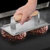 Burger Press Meat Smasher Heavy-Duty Aluminum Alloy with Wood Handle for Griddle Sandwich Nonstick Pan Healthy Cooking Tool for Bacon Steak