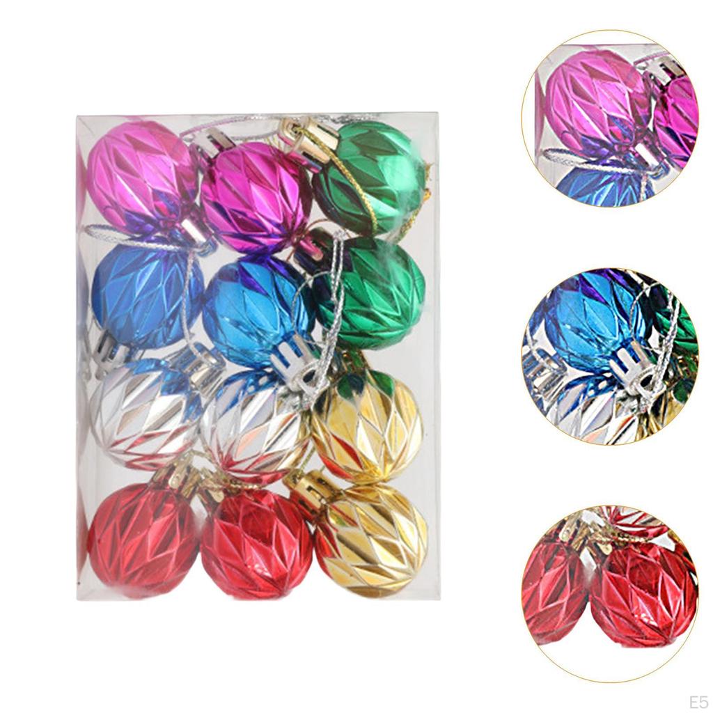 12 Pieces Christmas Ball Ornaments Tree Hanging Xmas Decor