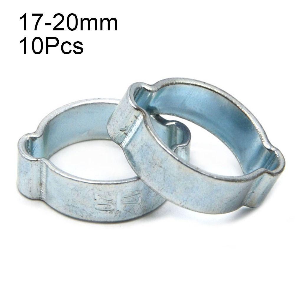 10Pcs Assortment Kit Pipe Clip Double Ears Pipe Hoop Adjustable Hose Clamp Fuel Tube Water Pipe