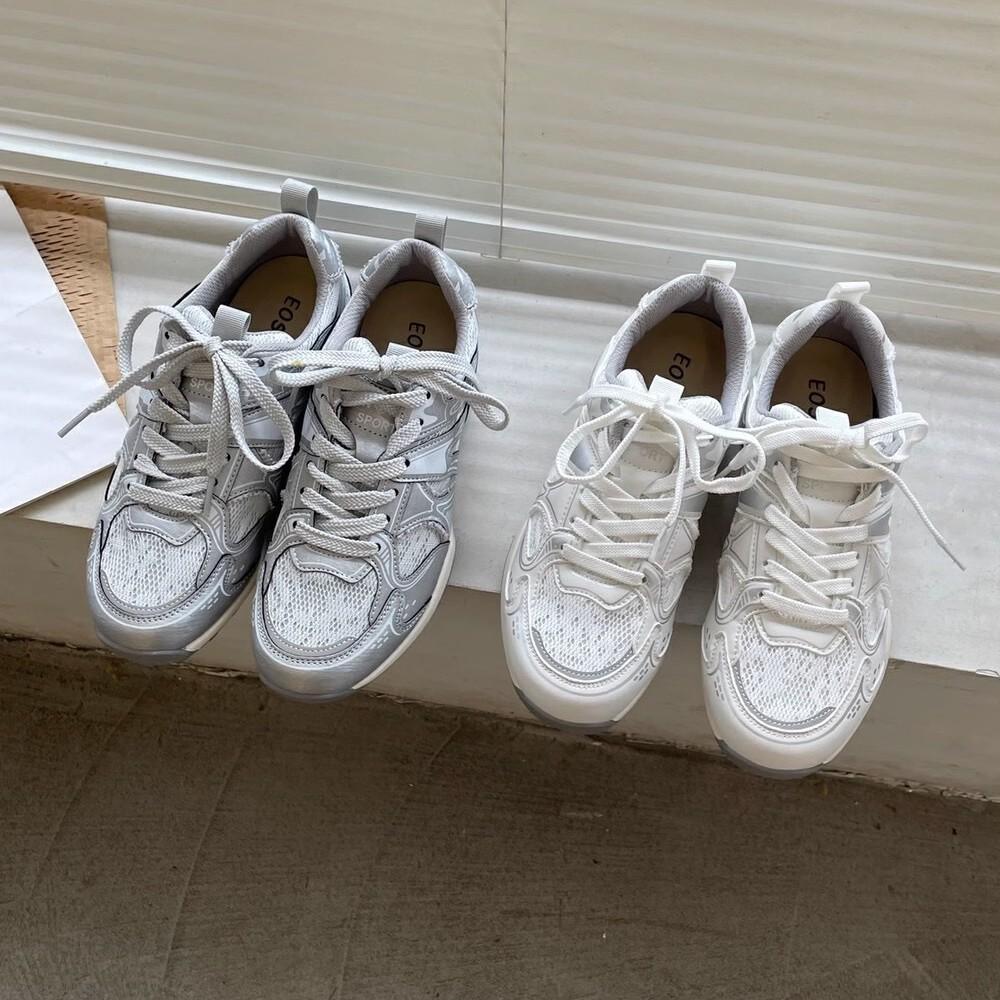 Niche Design Sense Mesh White Shoes Women's 2025 Summer New French Simple and Lightweight Student Sports and Leisure Shoes